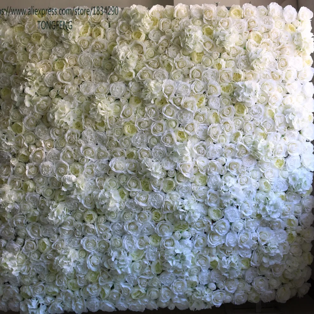 

TONGFENG Ivory 32pcs/lot Artificial silk rose peony flower wall wedding backdrop decoration flower runner wedding decoration
