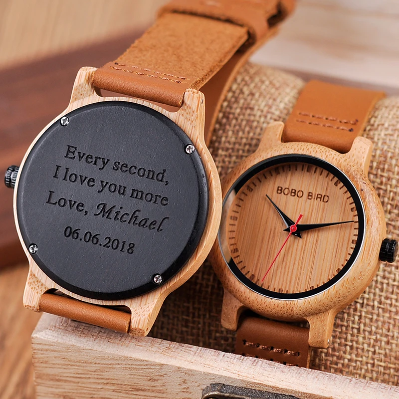 

BOBO BIRD Customized Wood Watch Women Couple Personalized Gift to Mom Daughter Dropshipping