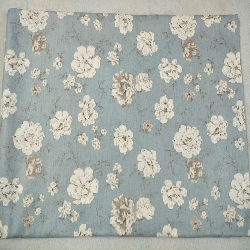

Graceful Blooming White Jasmin Flower Printed Cotton Fabric For DIY Sewing Bedding Quilting Clothing DIY fabric 50x160cm
