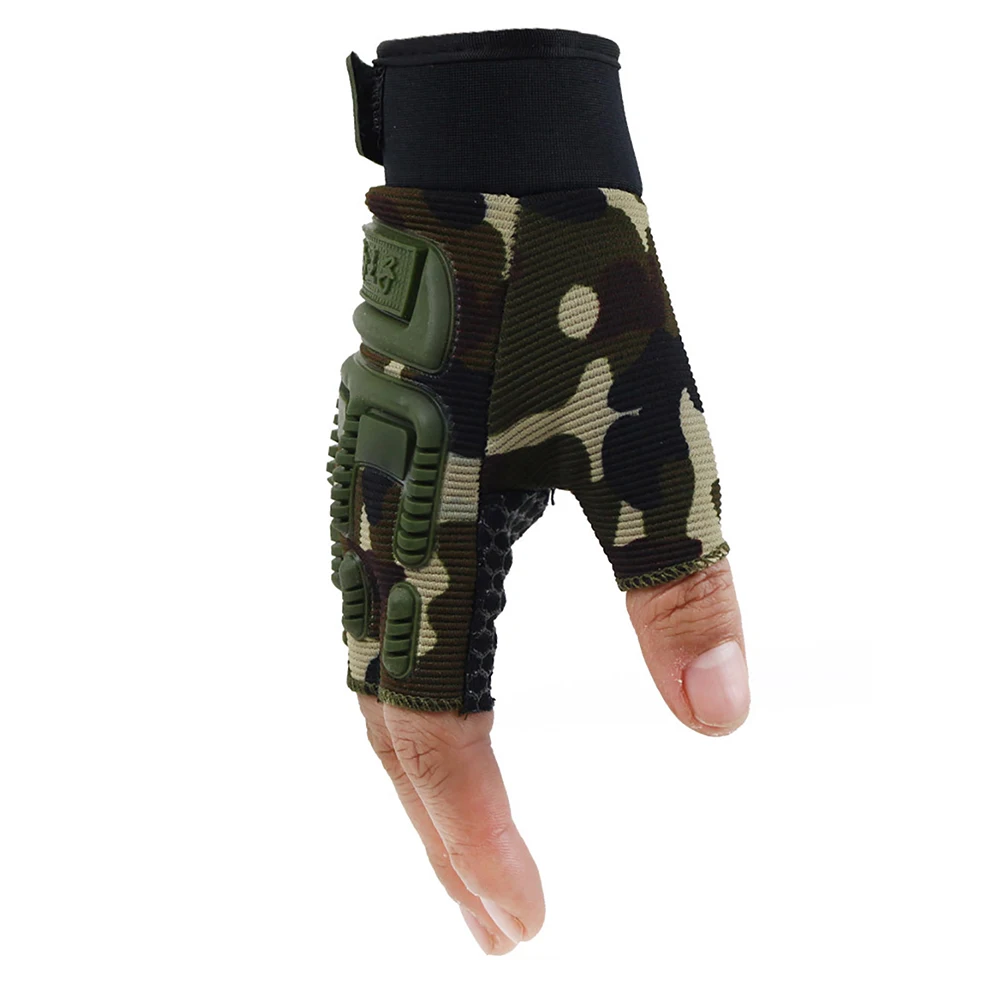 Горячие дети тактические перчатки без пальцев для От 5 до 13 лет военное вооружение противоскользящие Спорт на открытом воздухе Половина Finger для мальчиков женские перчатки