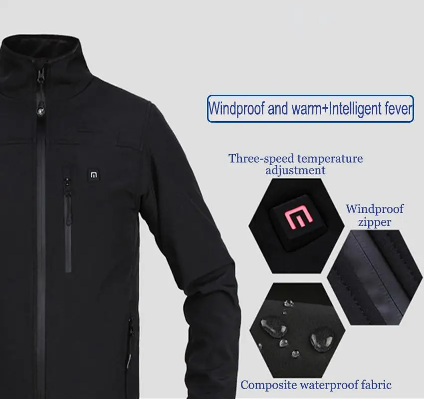 LumiParty для мужчин и женщин безопасный Электрический нагрев походная куртка для верховой езды теплая одежда S-XXXXL с батареей и зарядным устройством холодный климат