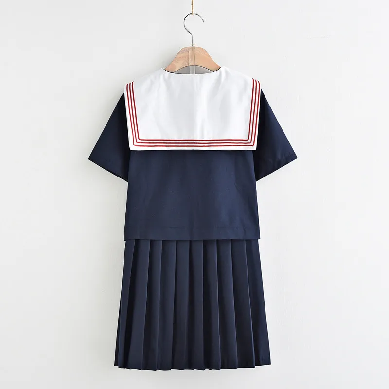 Г. Японская школьная форма для девочек, милые короткие/длинные матросские Топы+ плиссированная юбка полный комплект карнавальный костюм JK