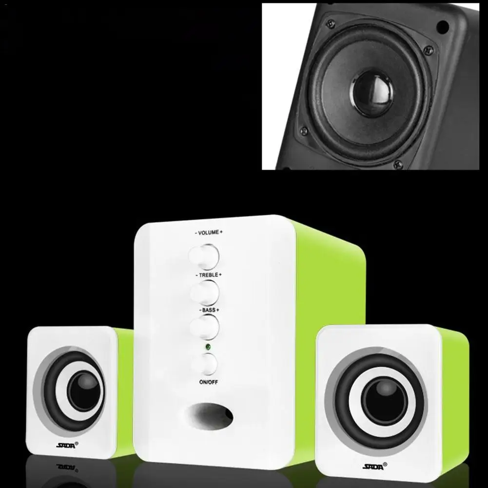 D 202 компьютер Mini Speak USB 2 1 проводной комбинированный динамик бас музыкальный плеер