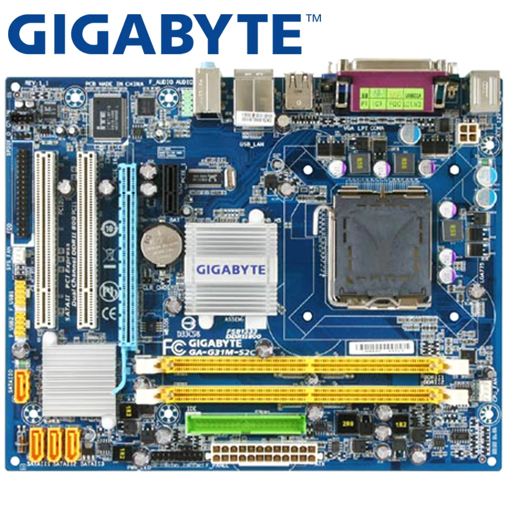 Десктопная Материнская плата GIGABYTE G31 Socket LGA 775 для Core 2 DDR2 4G Micro ATX оригинальная б/у