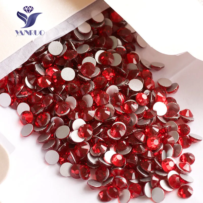YANRUO 2058NoHF SS16 1440 шт. Siam красные стразы без горячей фиксации Кристалл Плоская задняя