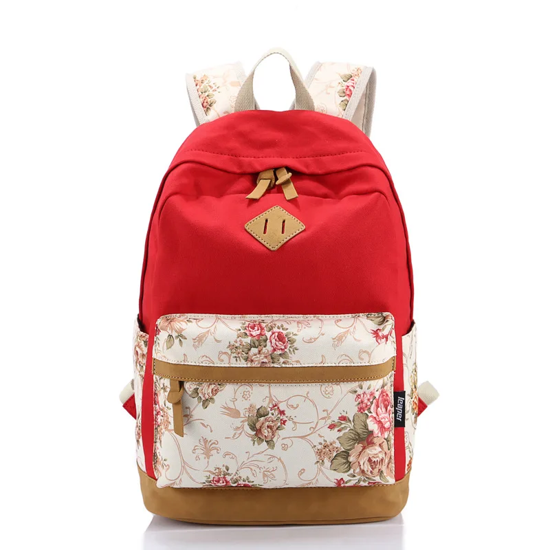 New Korean style women classic backpack canvas printing backpack cute