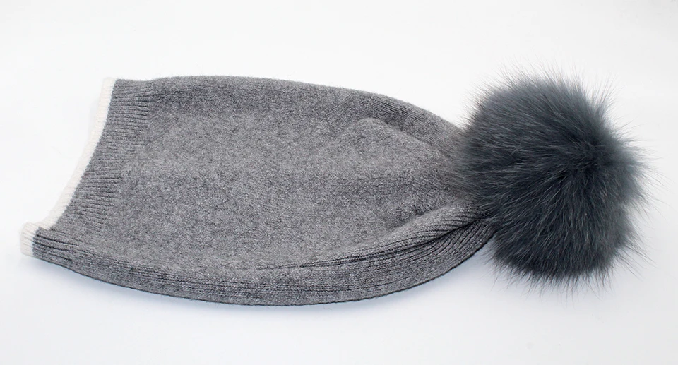 Winter Hats For Girls Skullies Knitt Wool Pom Poms Beanies Female Real Fox Fur Pompon Hat For Women 2018 New (15)