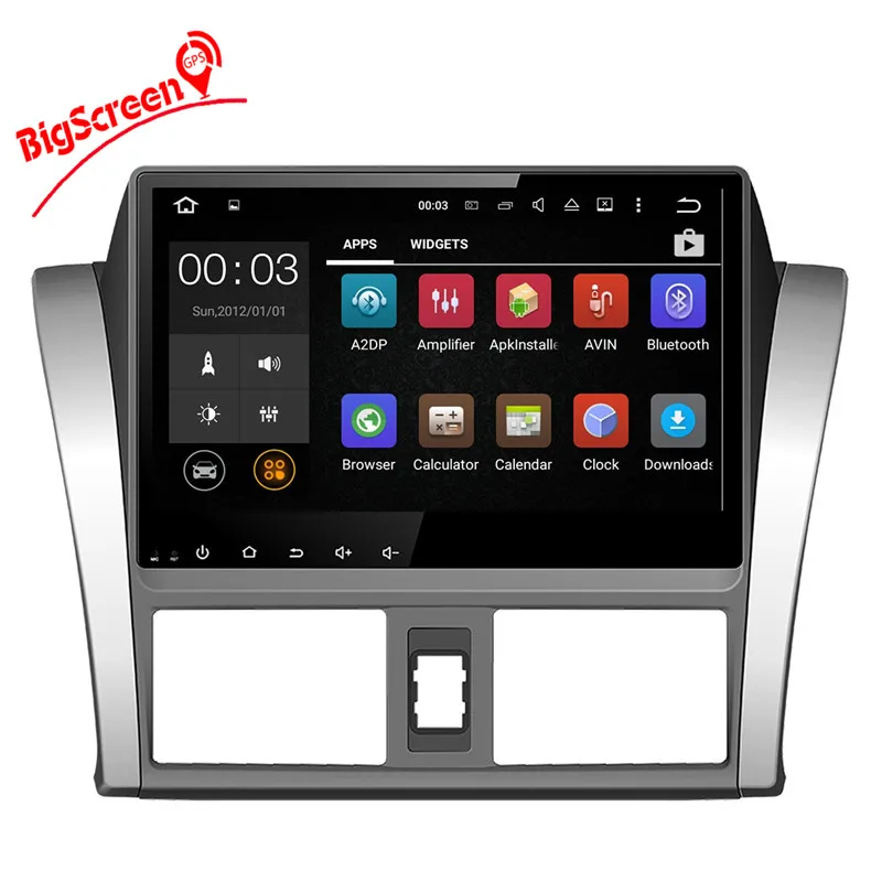 Sale 9" Android 7.1 8.0  Car DVD Player GPS Navi For Toyota Vios YARIS Sedan 2013-2016 Auto Stereo Unit Multimedia Recoder WIFI 32GB 1