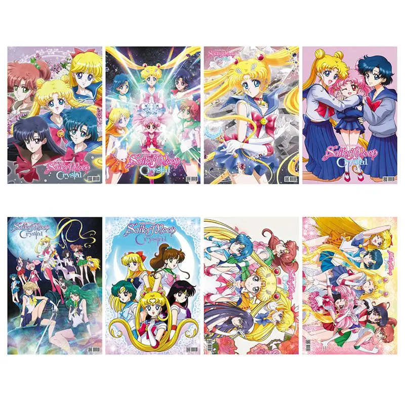 

8 Sheets Canvas Poster Silk Fabric P0417 Cartoon Poster Sailor Moon Poster Home Decor