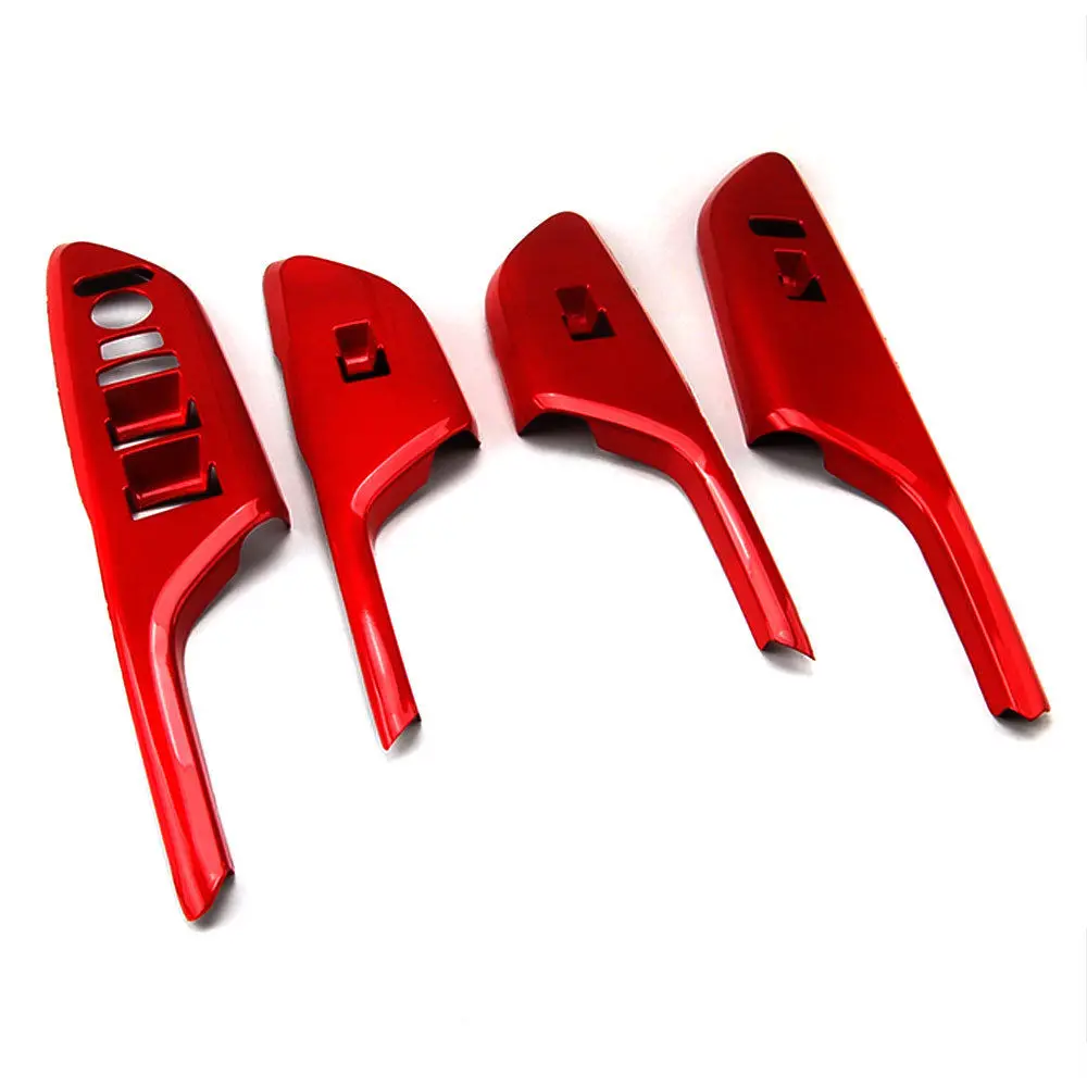 

BBQ@FUKA New Truck Car Door Armrest Window Lift Switch Panel Trim Red Auto car accessory For 16-2018 Honda Civic LHD Car-stylig