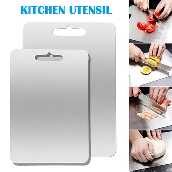 

304 Stainless Steel Antibacterial Mildewproof Cutting Board For Kitchen Safe Fit Vegetables Meats WXV Sale