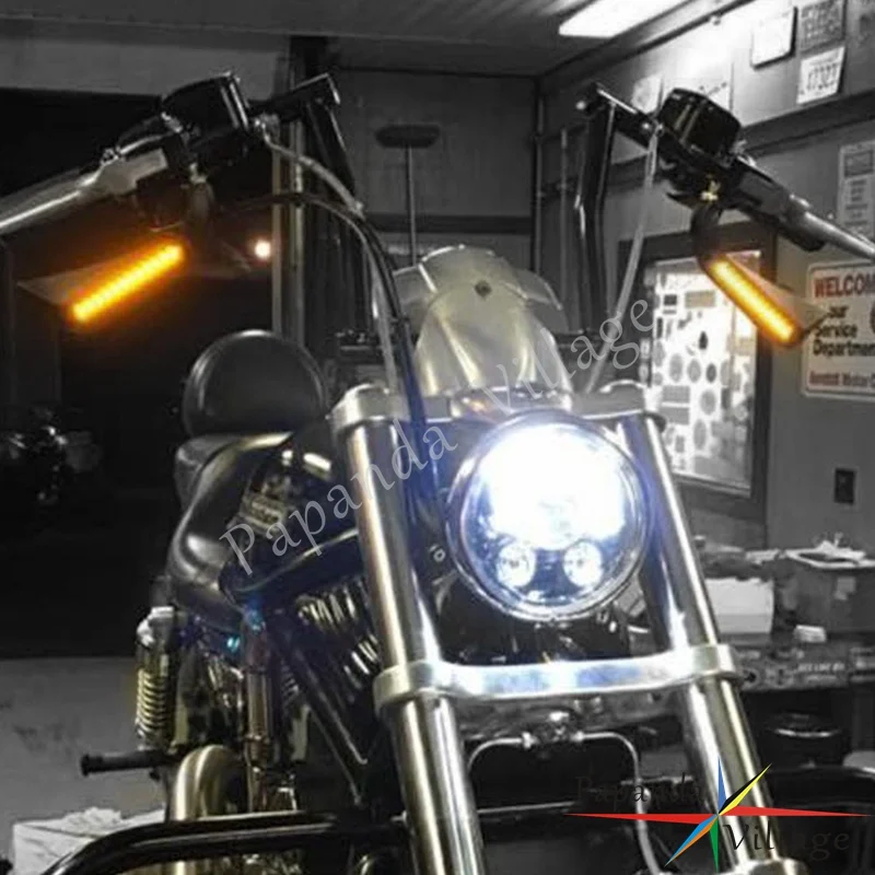 Алюминиевый мотоцикл Темный янтарь светодиодный бег поворотник боковые зеркала 5/1" болт для Harley Dyna Sportster кафе гонщик