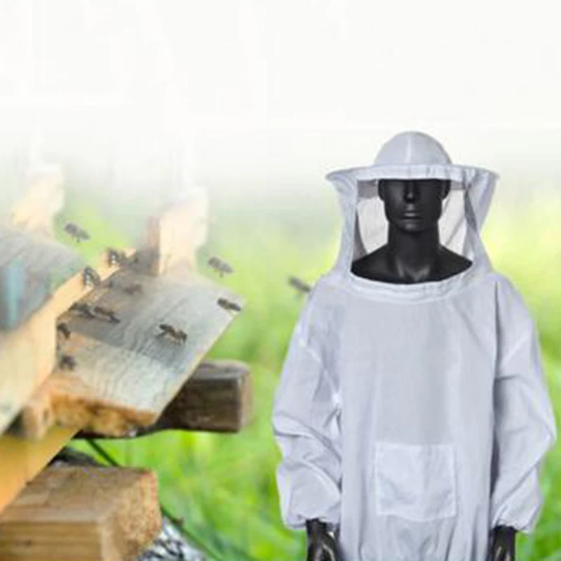 Куртка Костюм пчеловода безопасности с длинным рукавом защиты Анти пчела пальто белая молния защитный костюм 2XL