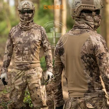 Тактическая Военная футболка мужская с длинным рукавом футболка спорт на открытом воздухе Альпинизм Быстросохнущий Топ