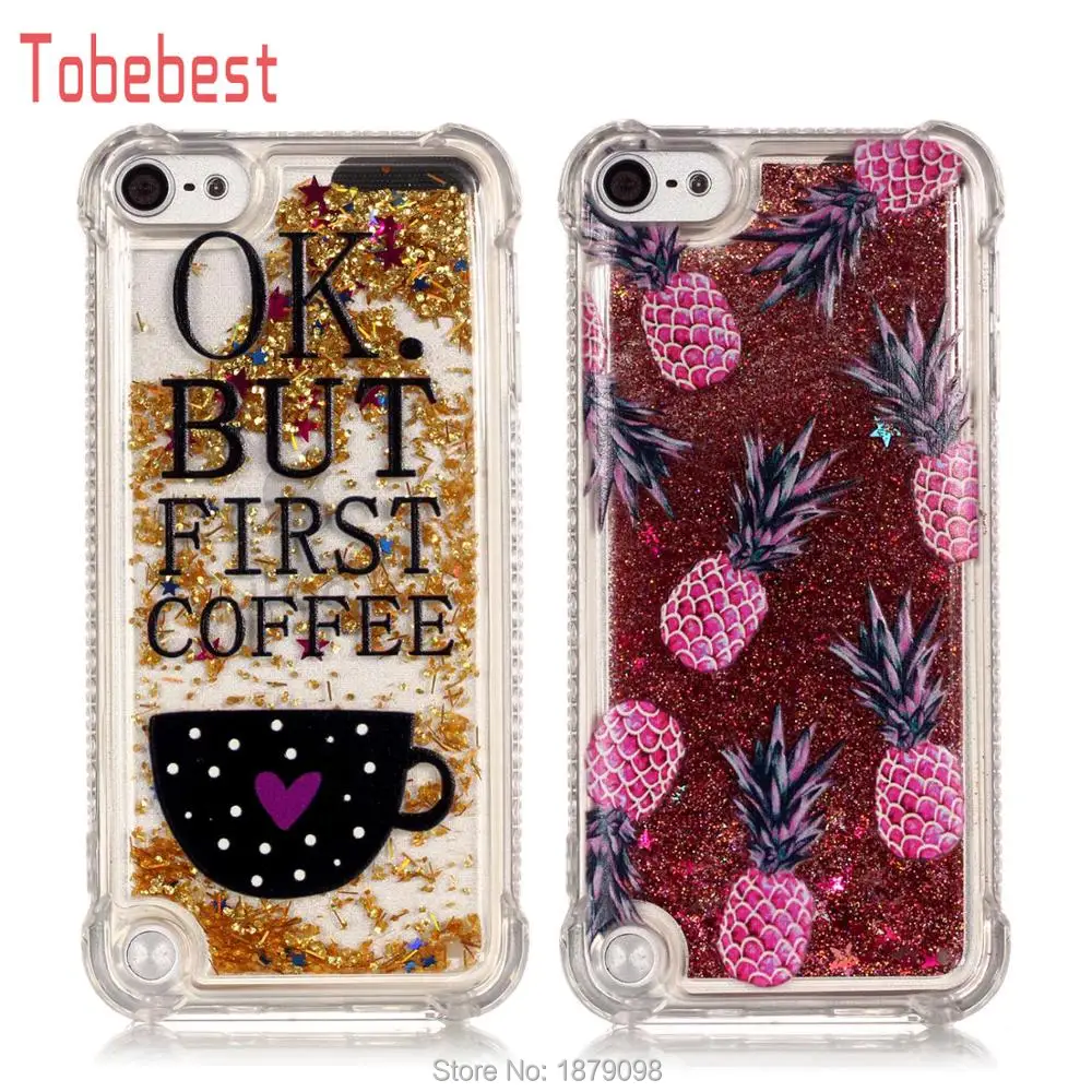 

Anti-knock Quicksand Case for iPod touch 5 6 Pineapple Unicorn Owl Dynamic liquid glitter Soft TPU Cover