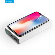 Vinsic 12000mAh Power Bank Qi Wireless External Battery Charger for iPhone X 8 8 Plus Samsung Galaxy S8 S7 S7 Edge S6 Note 5