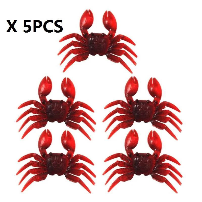 

1-5pcs Artificial Crab Lure Bait 3D Simulation Multicolour Soft Fish Bait With Hook Fishing Lures For Winter Fishing