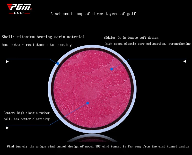 2018 Гольф конкурса шарики 3 слоя высокое качество PGM игры в мяч 42.6 мм Диаметр Мячи для гольфа Интимные аксессуары 3 шт./Чехол