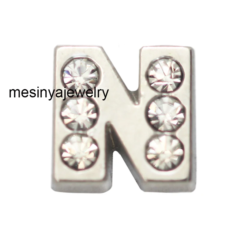 

10pcs Letter N With Zircon Crystal Custom Floating Charms For Glass Locket