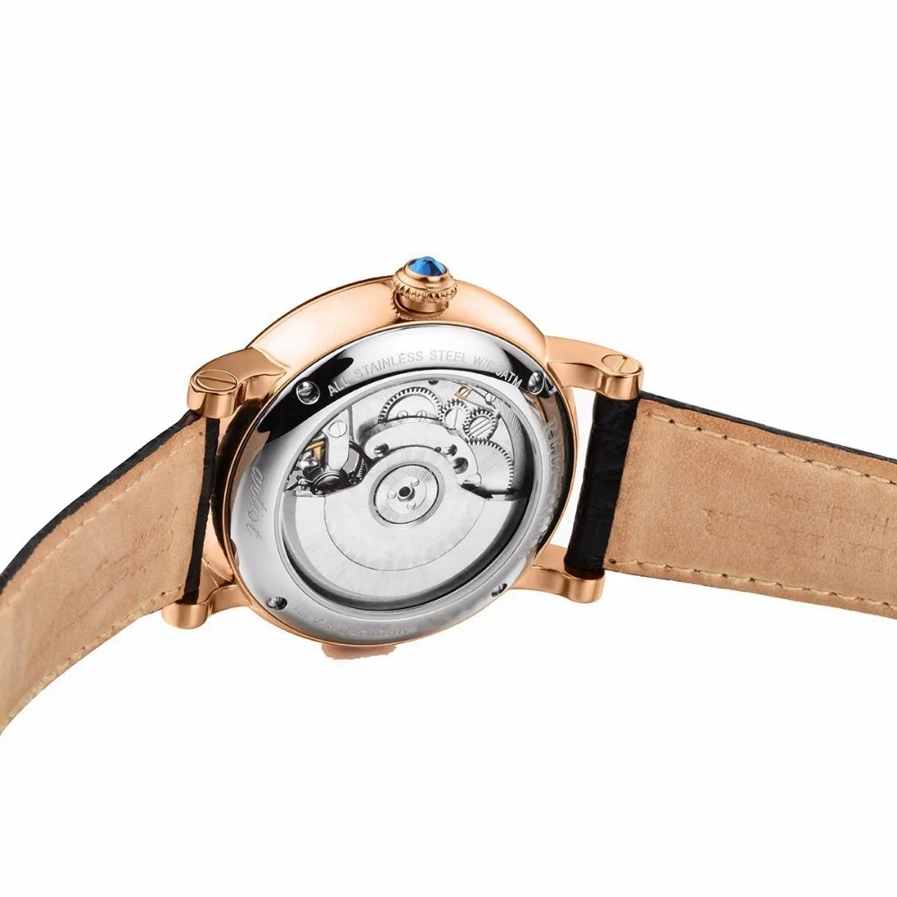 Риф Тигр/RT Роскошные повседневное часы модные для мужчин розовое золото пояса из натуральной кожи ремень Tourbillon Мужские часы с автоматическим подзаводом Мода RGA192
