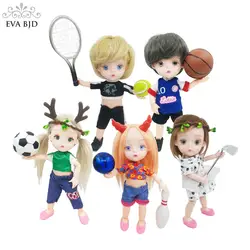 1/8 EVA BJD бренд SD кукла 1:8 Симпатичные 15 см 5,9 "Спорт шарнирными куклы ABS + одежда теннис баскетбол гольф игрушечный боулинг подарок