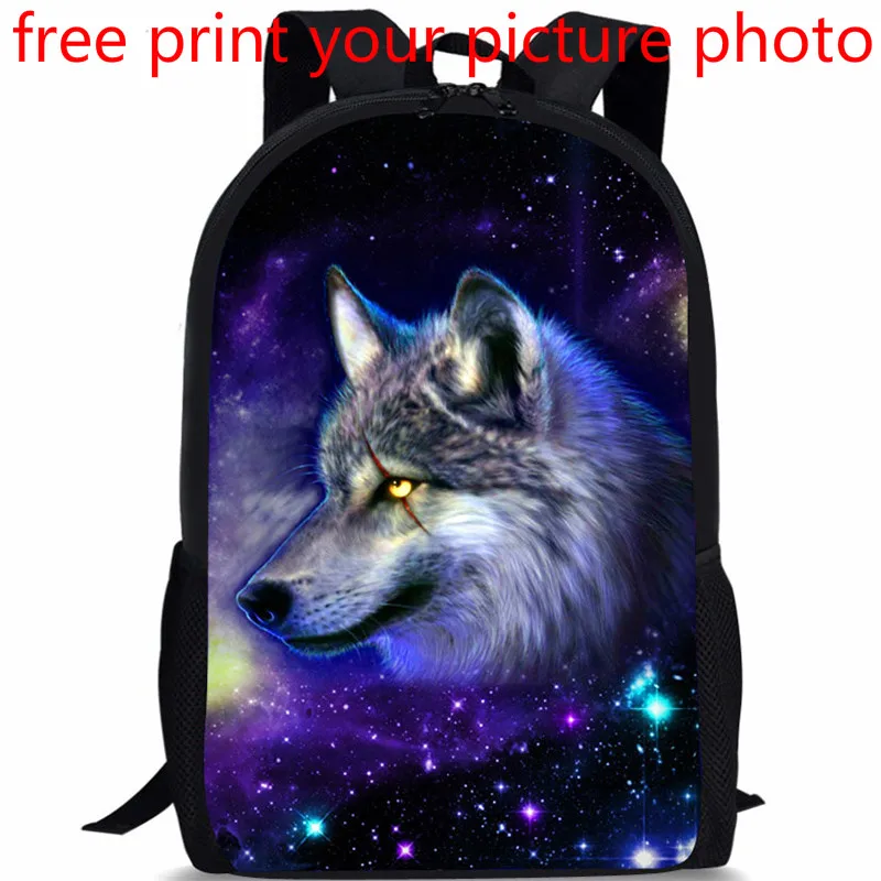 

picture custom 3D photo print customized Europe and United States primary school bag men's shoulder bag campus creative backpack