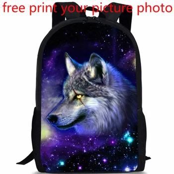 

picture custom 3D photo print customized Europe and United States primary school bag men's shoulder bag campus creative backpack