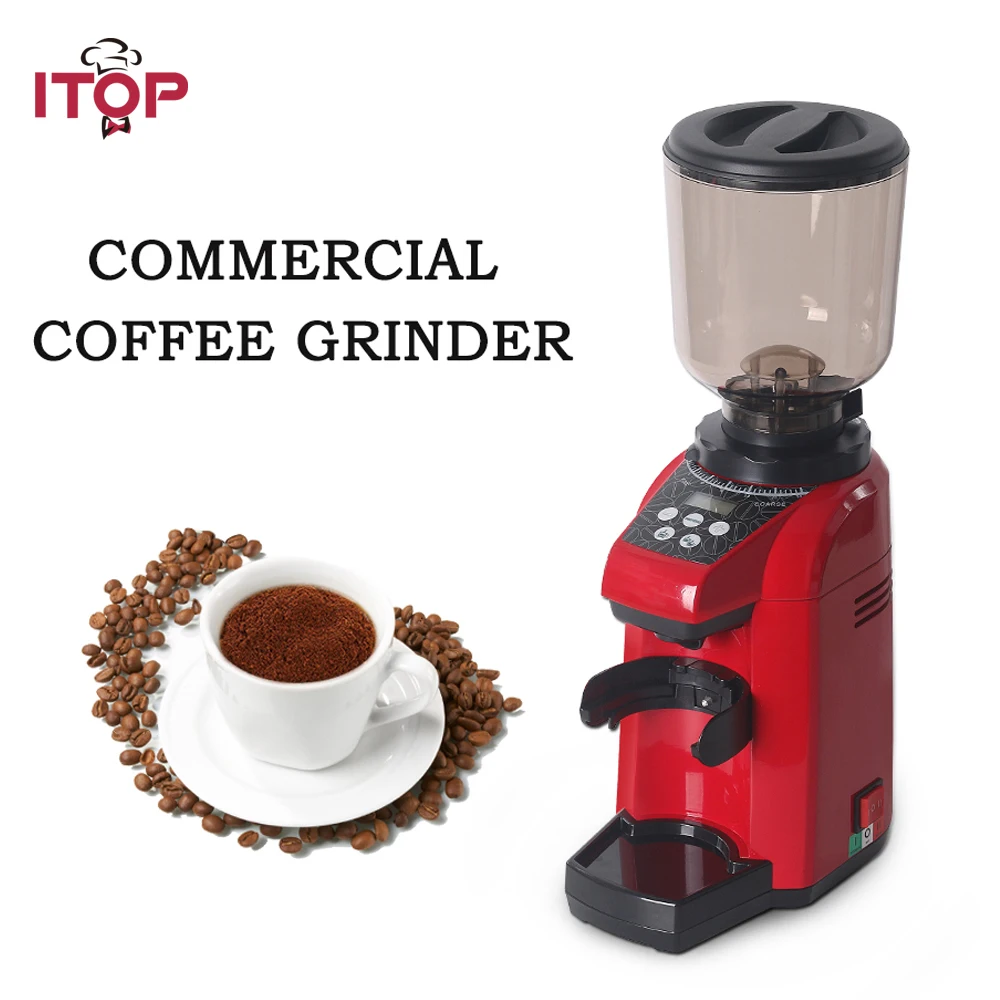 

ITOP Red/Black/Grey Commercial Coffee Grinder Coffee Bean Burr Milling Machine Kitchen Coffee Maker Processors 110V/220V
