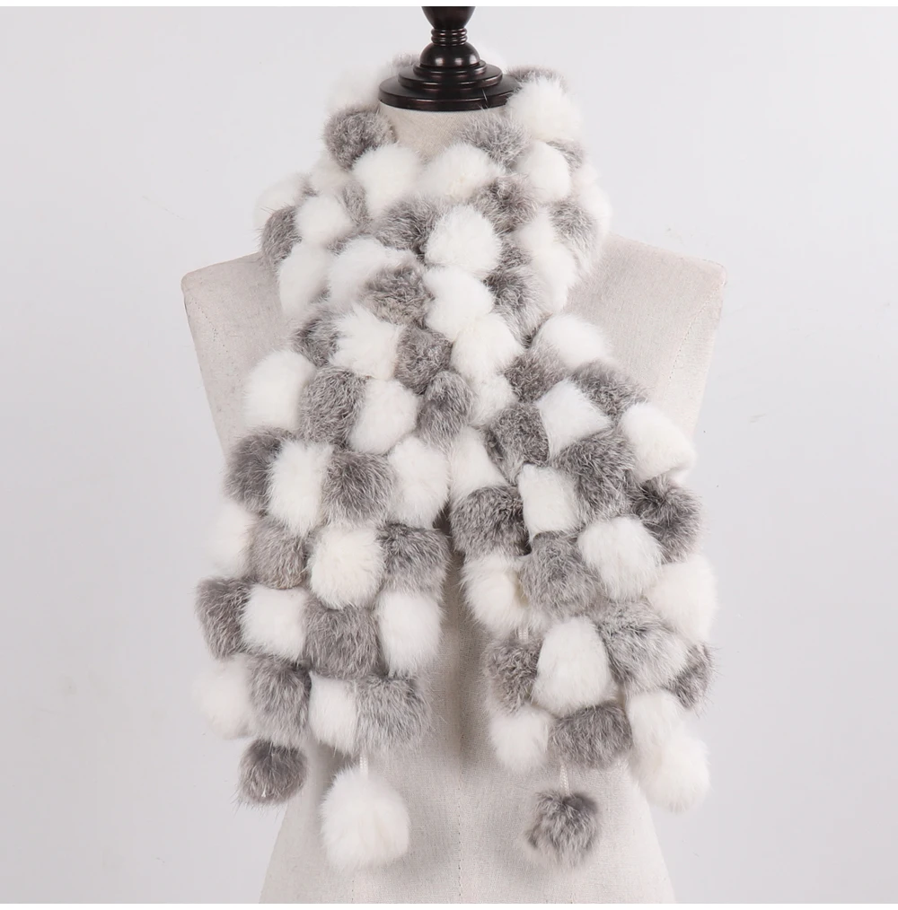 Женский шарф из натурального меха, зимний теплый шарф из натурального кроличьего меха, модные женские шарфы из натурального кроличьего меха, опт и розница