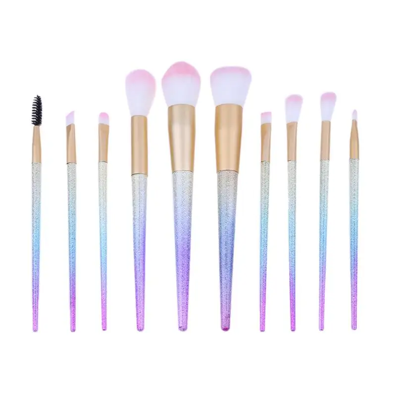 Buy Rainbow Makeup Brush Set 10 Pieces Makeup Brushes Portable High Quality