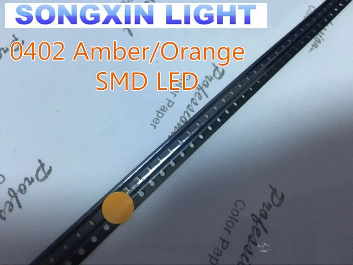 200 шт. SMD SMT 0402 ультра яркий оранжевый/янтарный светодиодный светильник 1005 1 0 нм 5
