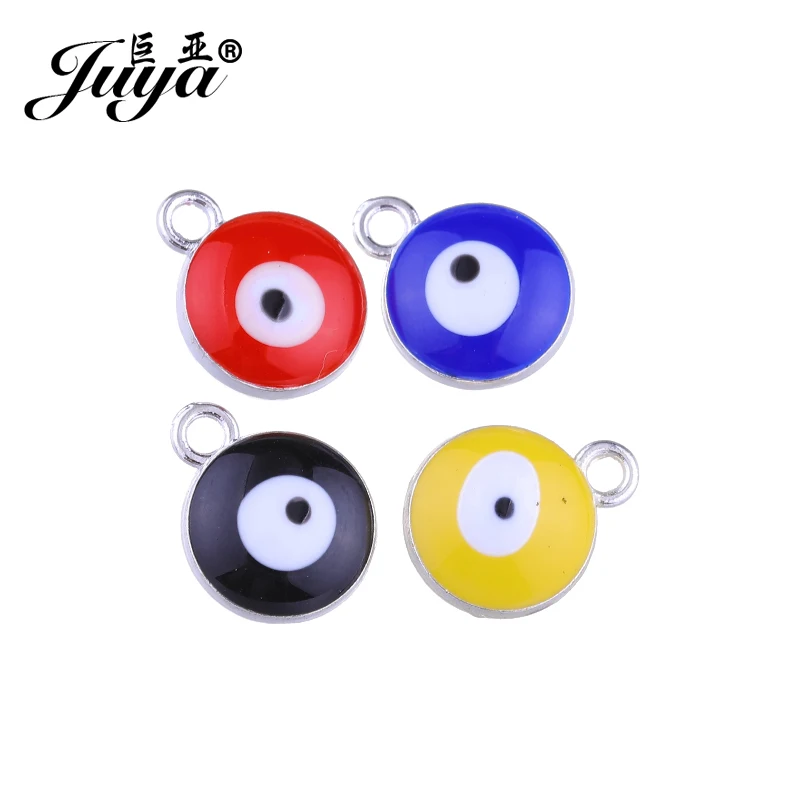 

JUYA Lucky Turkey Evil Eyes Charms 12mm Lover Couple Gift 15pcs Jewelry Findings for Women Diy Bracelet Craft Pendant AE0047