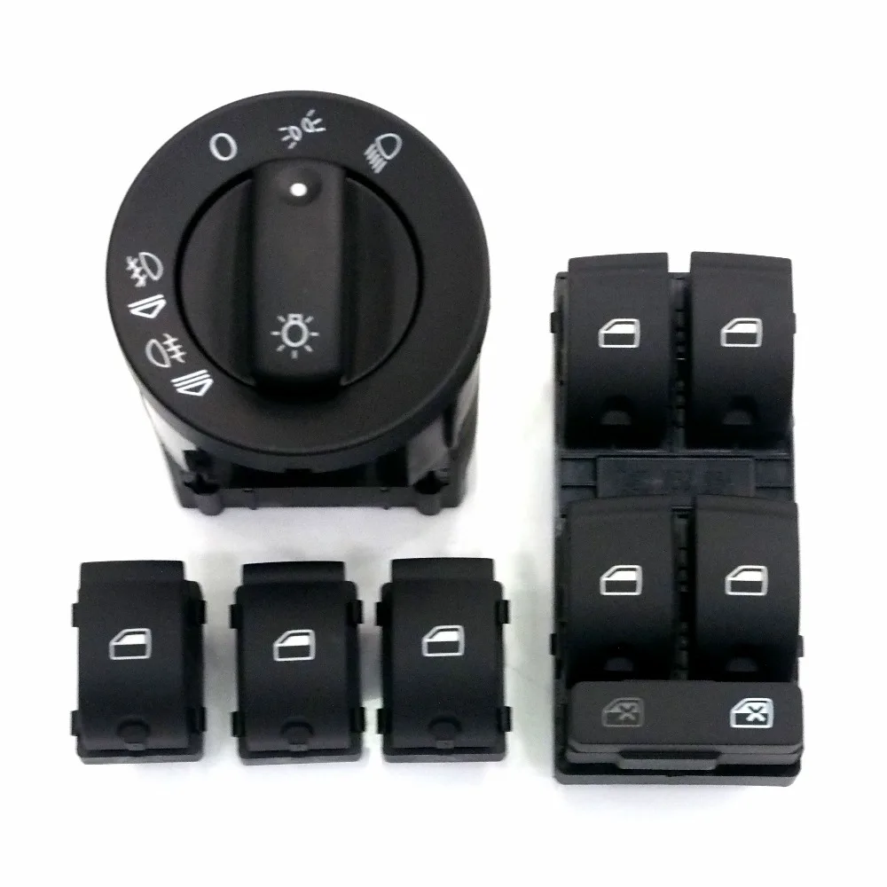 New Audi A4 B6 B7 Quattro Headlight Control Switch + Window Switch 5