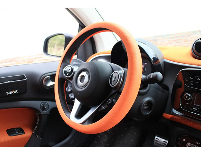 JTAccord Car Steering Wheel Cover Case Warm Protector Interior Decoration for Smart 451 453 Fortwo Forfour,Car Styling Accessories,1 Pcs
