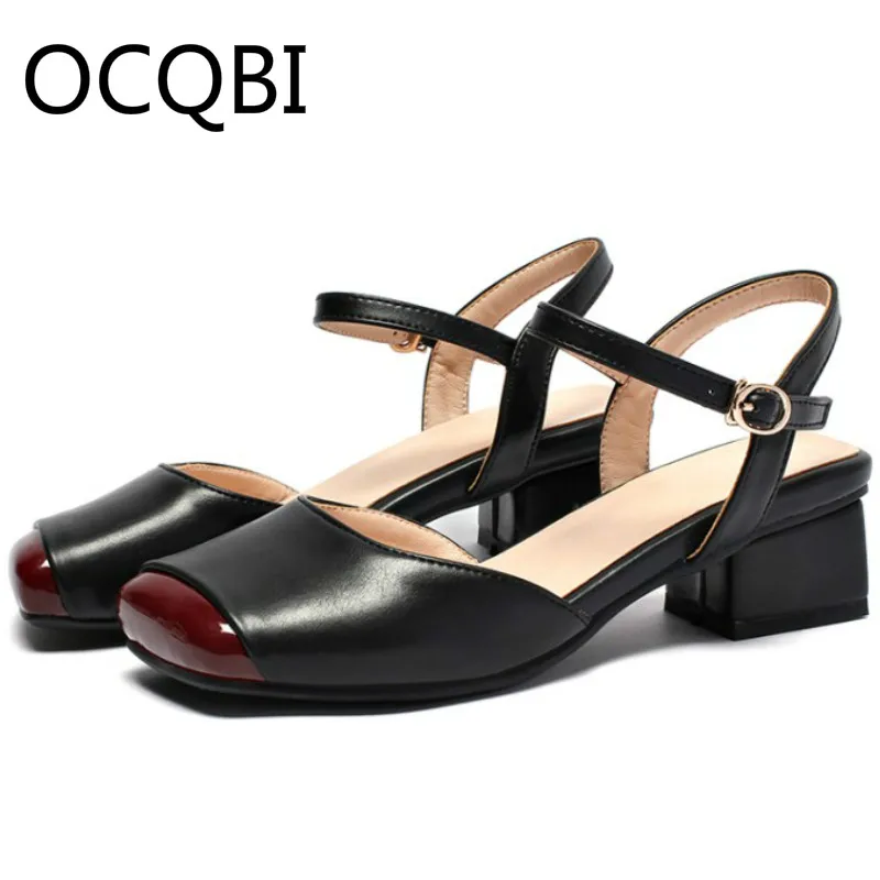 

Womens Block Square Heel Closed Square Toe Sandal Shoes Summer Comfort Sandals Street Shoes Women Shoes Size 33 - 39