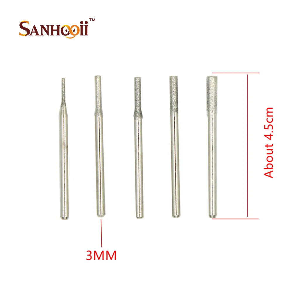 SANHOOII 30 шт. электрическая шлифовальная головка 3 мм Диаметр хвостовика аксессуары для электроинструмента сплав бит шлифовального станка аксессуары для dremel