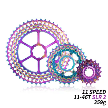 

MTB Bike Bicycle 11 Speed 11-46T Cassette 11s Ultralight Lightweight 359g Colorful CNC Freewheel