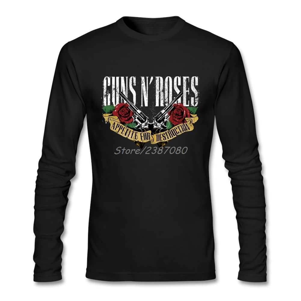 Пистолеты N Roses футболка с длинным рукавом на заказ Для мужчин Pp Harajuku хлопковая