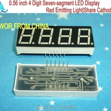 10 шт./лот)(светодиодный дисплей) 0,56 дюймов 4 цифры 7 сегментный красный светодиодный дисплей 12 контактов общий катод цифровой дисплей