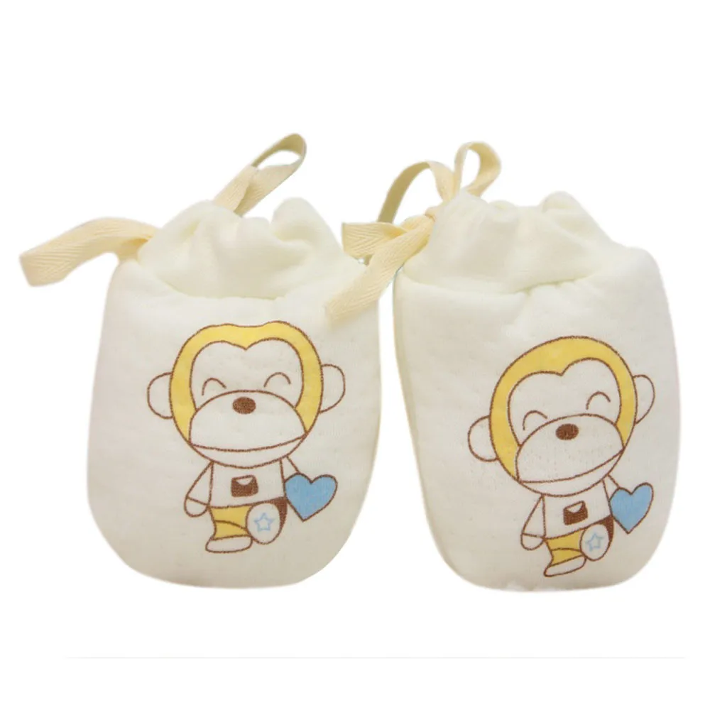 Цена мультфильм младенческой Мальчики Девочки варежки анти-царапки мягкие новорожденных веревка толщина перчатки подарок guantes дропшиппинг