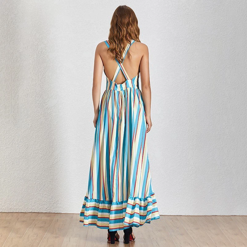 Deuxtwinstyle-t-robe-pour-femmes-Hit-couleur-ray-dos-nu-sans-manches-taille-haute-cheville-longueur (2)