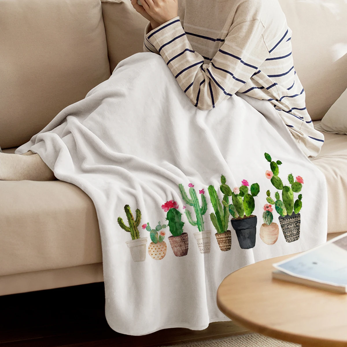 Одеяло С КАКТУСОМ, теплое одеяло из микрофибры, фланелевое одеяло