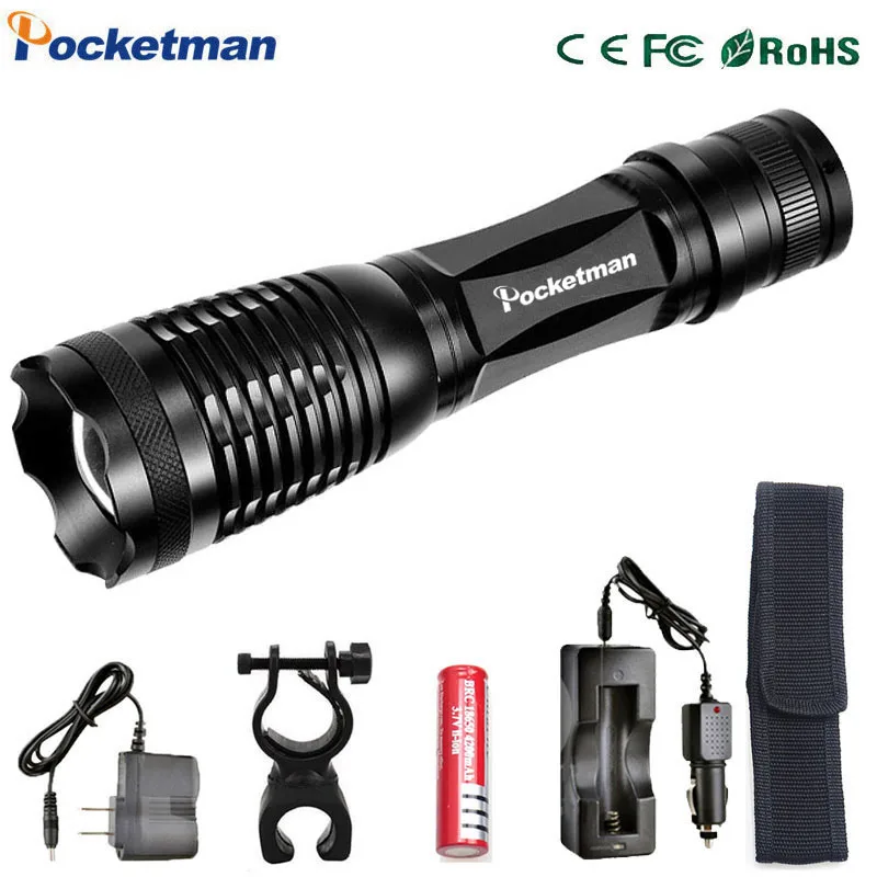 

LED Flashlight torch waterproof flashlights XM-L T6 L2 5000LM 5 mode linterna led Zoomable zaklamp For 3x AAA or 18650 Battery
