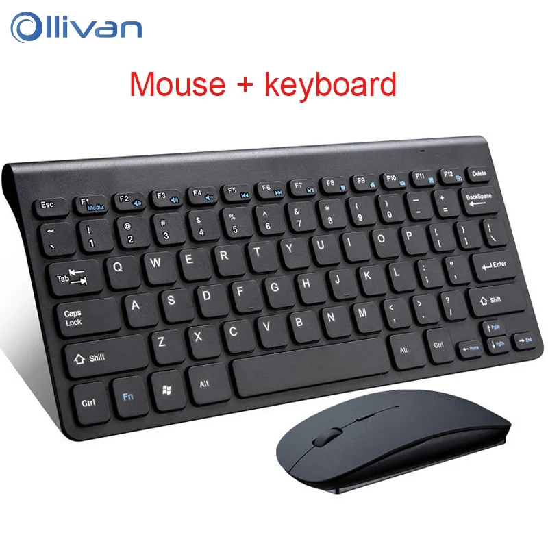 

Ollivan 2.4G Mini Wireless Keyboard And Optical Mouse With Multimedia Function Key Mouse Kit For Desktop Laptop Home PC Computer