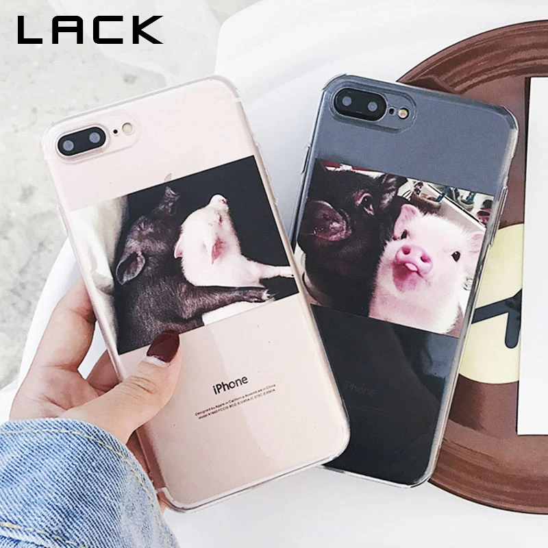 

LACK Cartoon Pig Couples Phone Case For iphone X Case For iphone 6 6S 7 8 Plus Funny illustration Back Cover Soft TPU Cases Capa