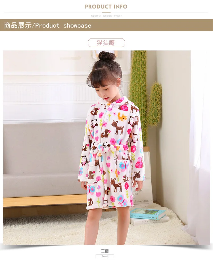 best Sleepwear & Robes Children Flannel Bathrobes Nightwear 2022 Fashion Children Pajamas Hooded Bathrobe Soft Bath Robe Cute Girls Robe Cartoon Gown designer nightgowns
