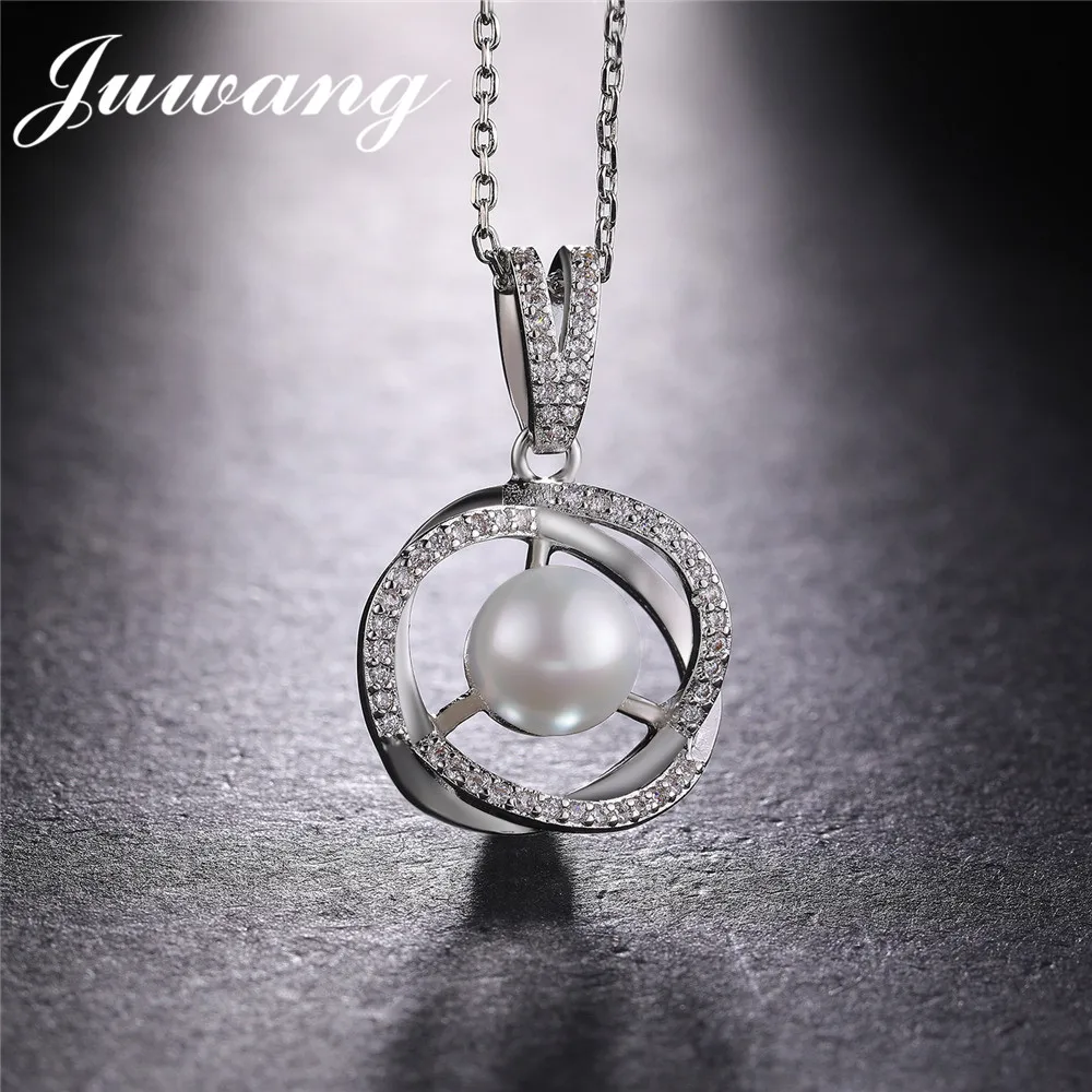 JUWANG-Marke-Simulierte-Perle-Anh-nger-Halsketten-Schmuck-Klare-Zirkonia-Fashion-Runde-Colliers-Halskette-f-r (4)
