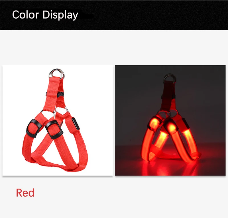 7 Color Pet Led Collar Vest Dog Harness Leads Adjustable Breathable Safety Leash Pet Dog Accessories (9)