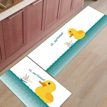 2 шт. кухонные подстилки И КОВРИКИ НАБОР современный мультфильм утка домашний декор Нескользящая область бегун входной коврик
