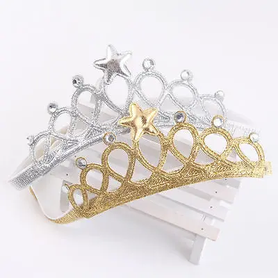 two colors Girls Princess Christmas Headbands Baby Headwear Bow Crown Toddler Kids Hair Accessories